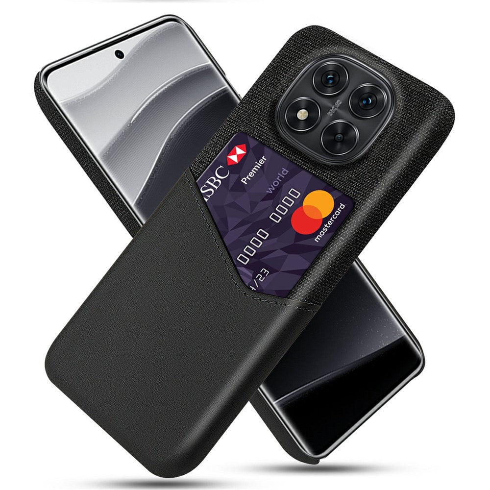 For Xiaomi Redmi Note 14 Pro 5G / Poco X7 5G Case PU Leather Cloth Texture Hard PC Phone Cover with Card Holder