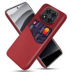For Xiaomi Redmi Note 14 Pro 5G / Poco X7 5G Case PU Leather Cloth Texture Hard PC Phone Cover with Card Holder