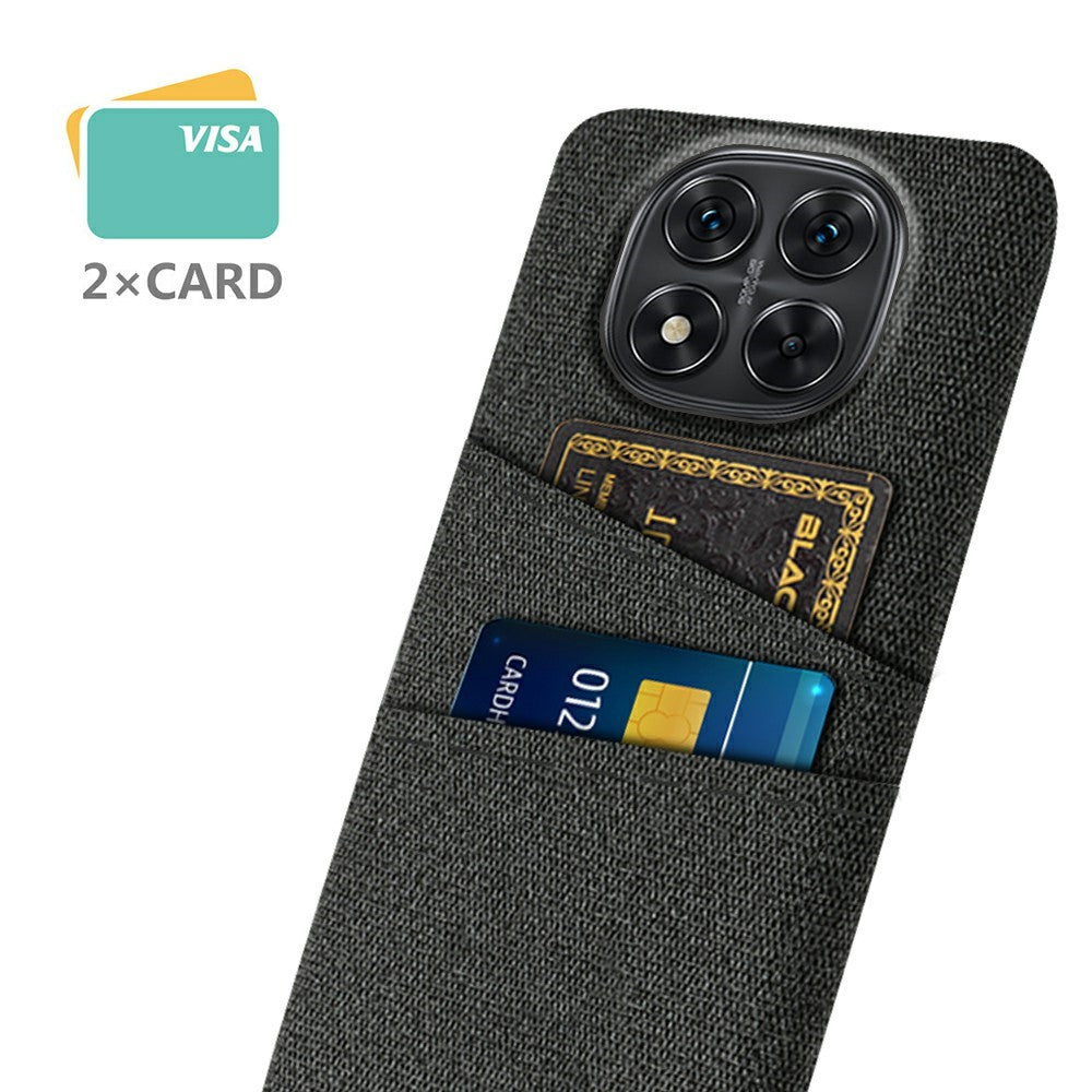 For Xiaomi Redmi Note 14 Pro 5G / Poco X7 5G Case Cloth + Hard PC Phone Cover with Dual Card Slots