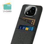 For Xiaomi Redmi Note 14 Pro+ 5G Case Cloth + Hard PC Phone Cover with Dual Card Slots