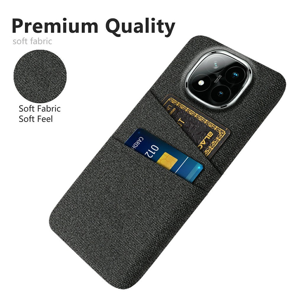 For Xiaomi Redmi Note 14 Pro+ 5G Case Cloth + Hard PC Phone Cover with Dual Card Slots