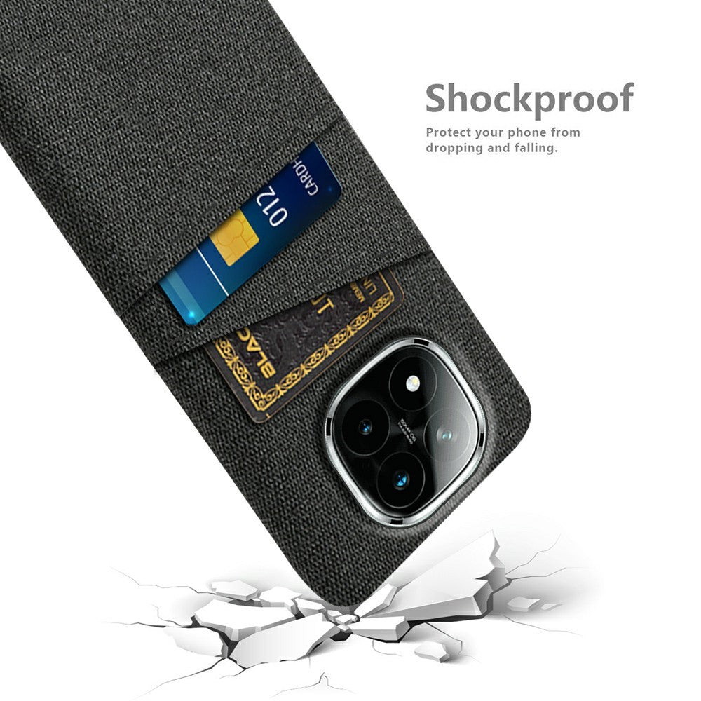 For Xiaomi Redmi Note 14 Pro+ 5G Case Cloth + Hard PC Phone Cover with Dual Card Slots
