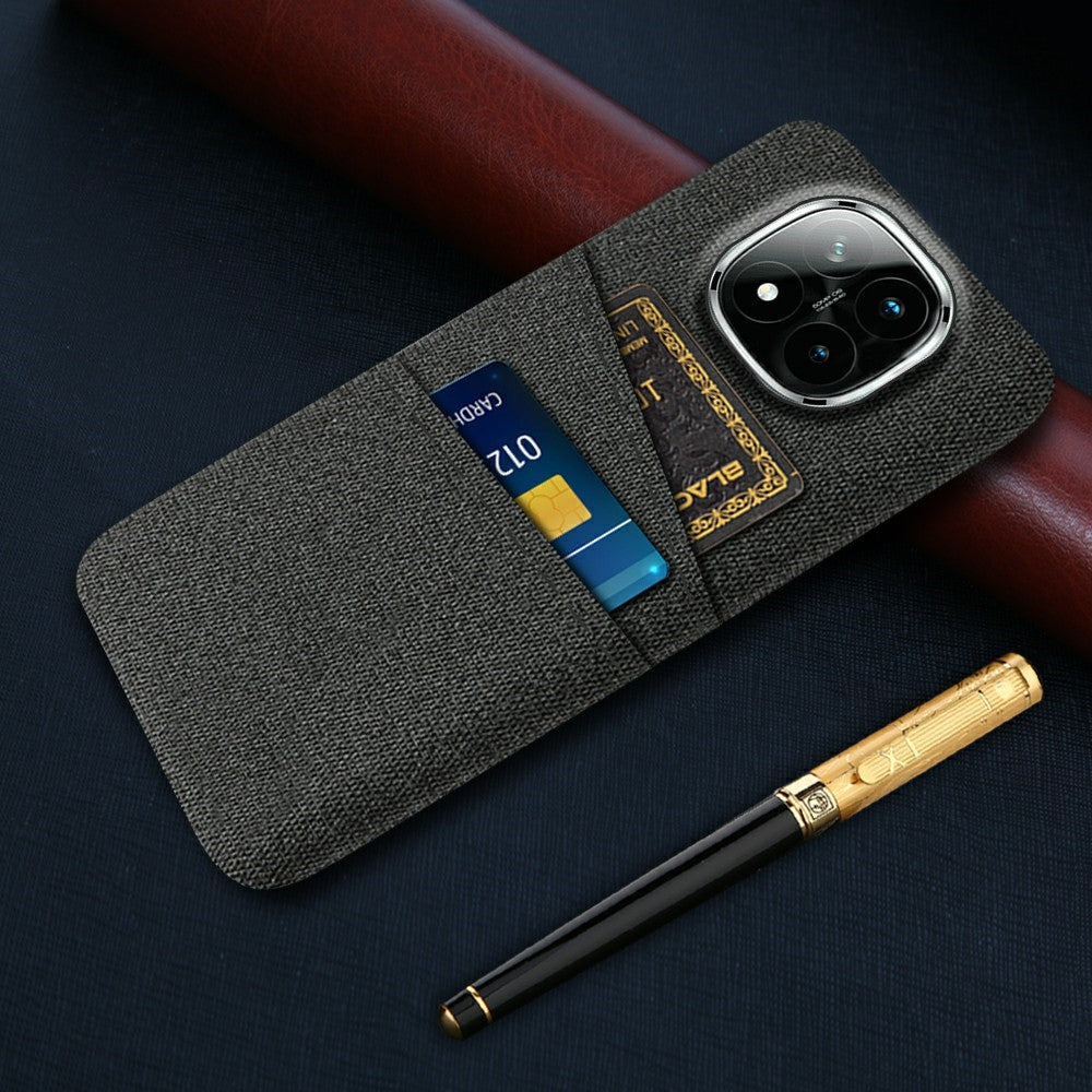 For Xiaomi Redmi Note 14 Pro+ 5G Case Cloth + Hard PC Phone Cover with Dual Card Slots