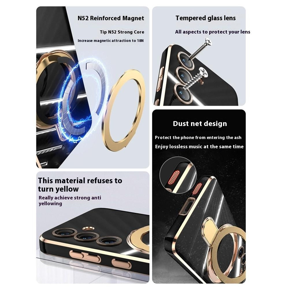 For Samsung Galaxy S25 Kickstand Magnetic Case TPU Phone Cover