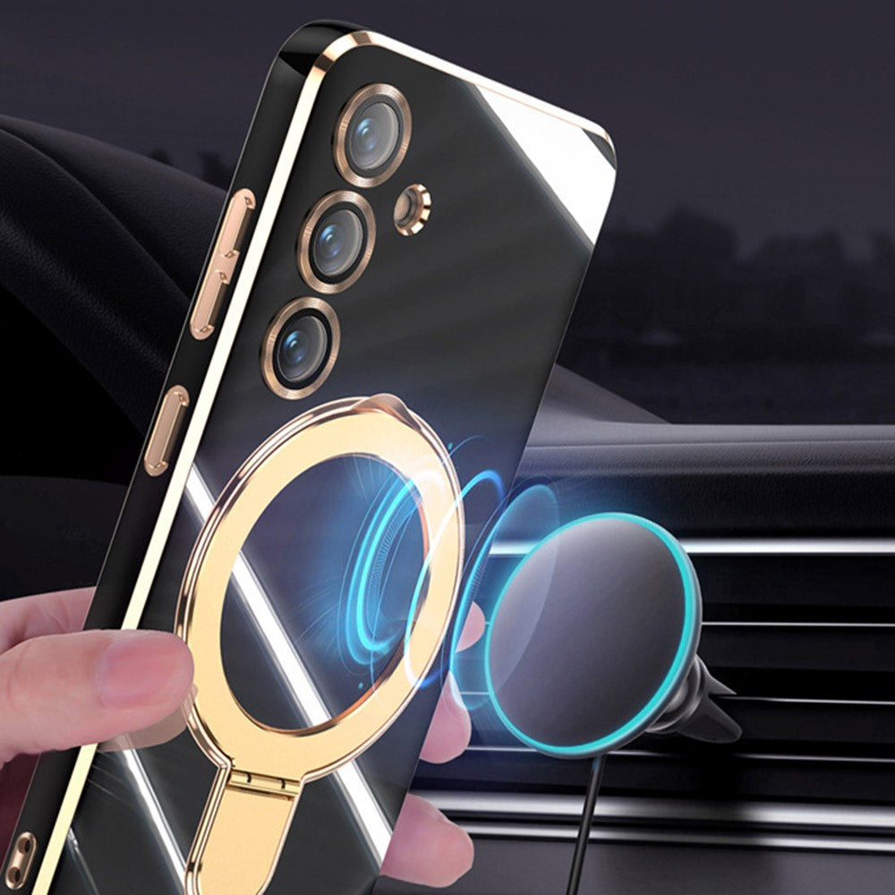 For Samsung Galaxy S25 Kickstand Magnetic Case TPU Phone Cover