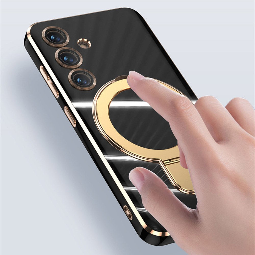 For Samsung Galaxy S25 Kickstand Magnetic Case TPU Phone Cover