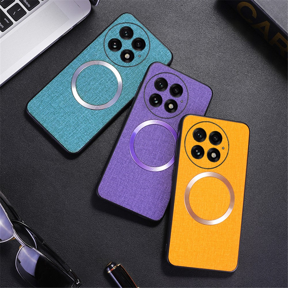 For OnePlus 13 Magnetic Case Drop-Proof TPU+Cloth Back Phone Cover