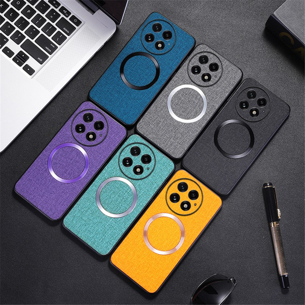 For OnePlus 13 Magnetic Case Drop-Proof TPU+Cloth Back Phone Cover