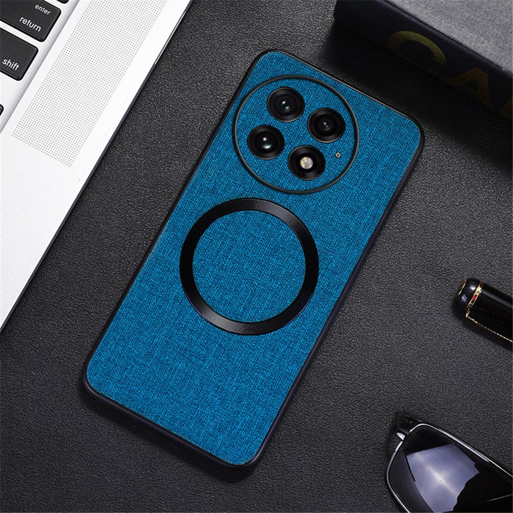 For OnePlus 13 Magnetic Case Drop-Proof TPU+Cloth Back Phone Cover