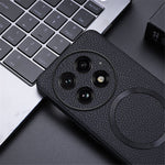 For OnePlus 13 Magnetic Case Litchi Texture PU Leather+TPU Phone Back Cover