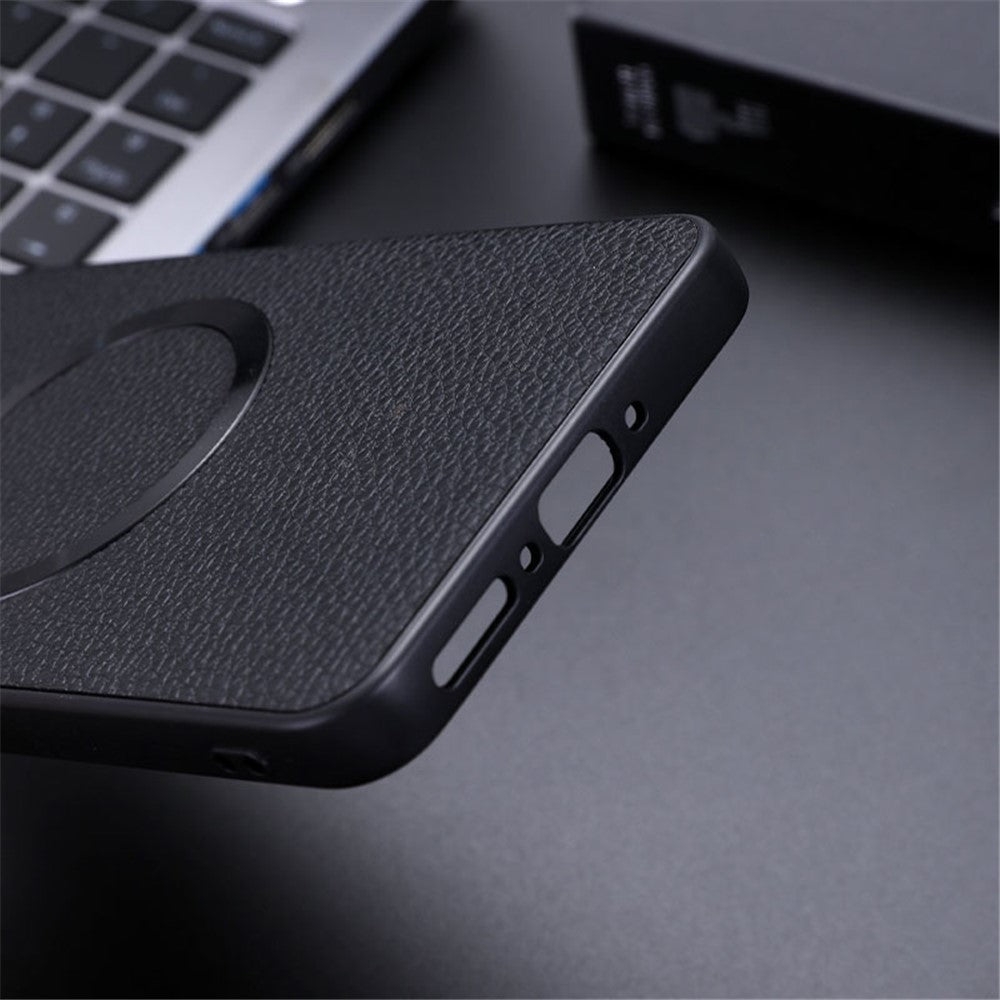 For OnePlus 13 Magnetic Case Litchi Texture PU Leather+TPU Phone Back Cover