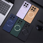 For OnePlus 13 Magnetic Case Litchi Texture PU Leather+TPU Phone Back Cover