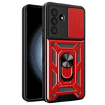 For Samsung Galaxy A36 5G Case with Slide Camera Lid PC+TPU Kickstand Phone Cover
