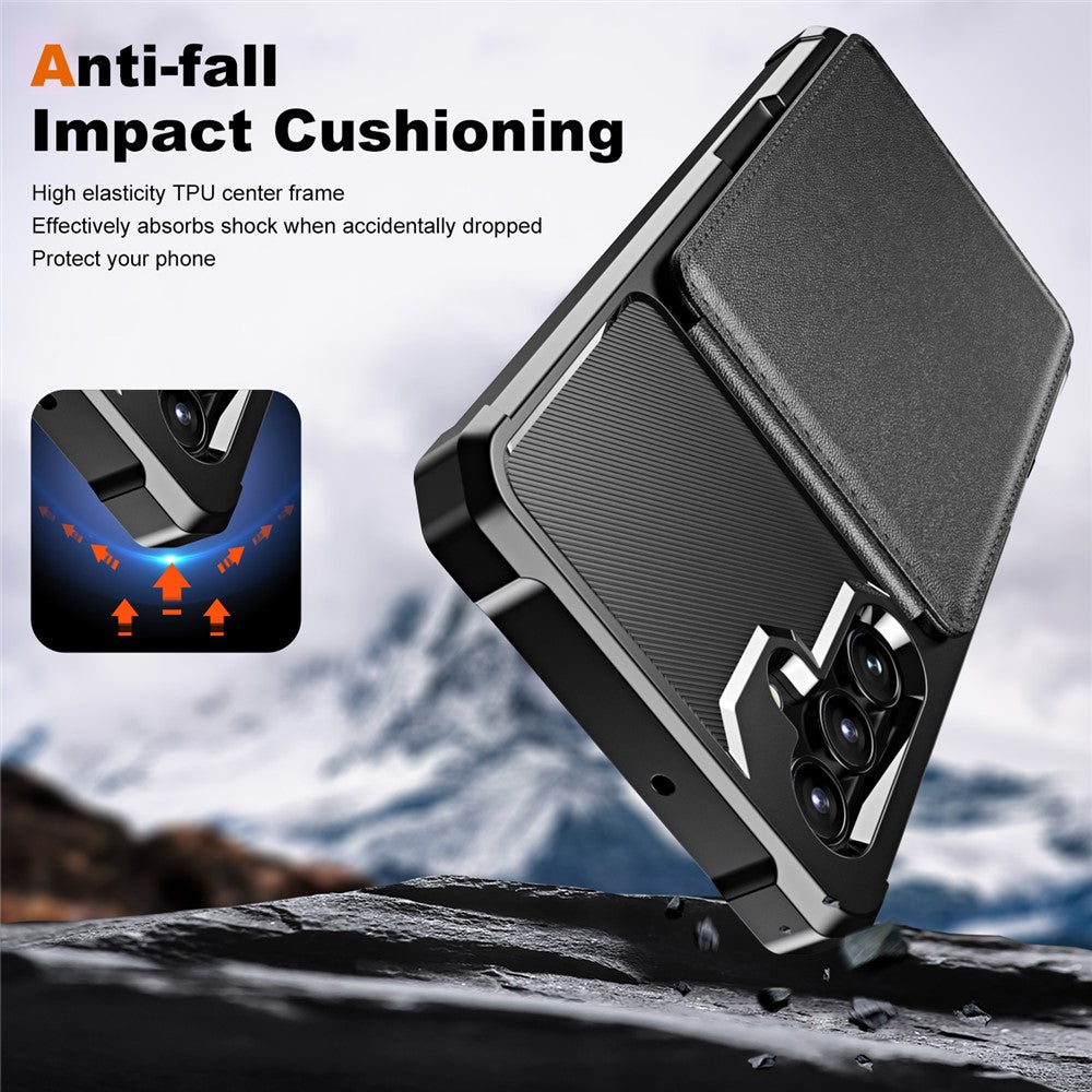 Til Samsung Galaxy A16 5G Etui Kortlomme Støtteben PU+TPU Telefoncover