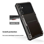 Til Samsung Galaxy S25+ Cover PC+TPU Dobbeltlag Bagsiden Telefoncover med Kortlomme