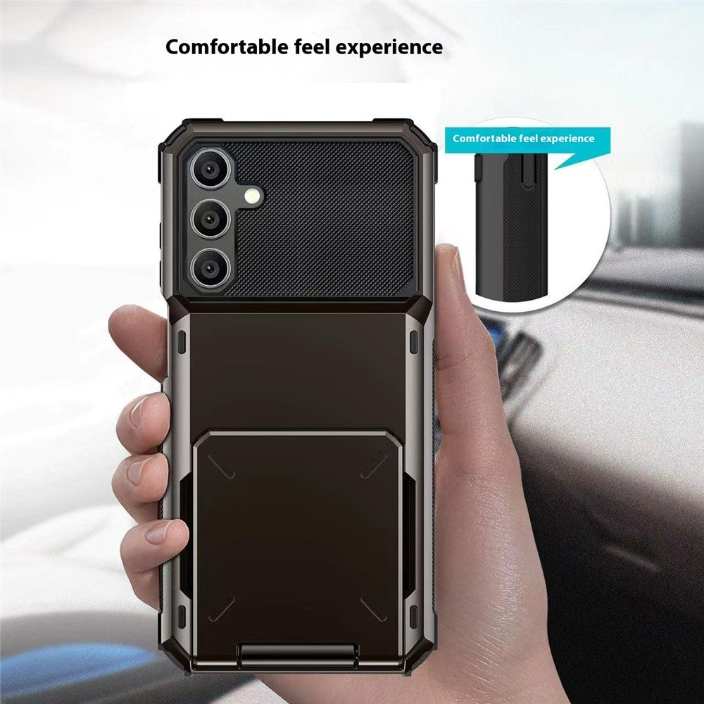Til Samsung Galaxy S25+ Cover PC+TPU Dobbeltlag Bagsiden Telefoncover med Kortlomme