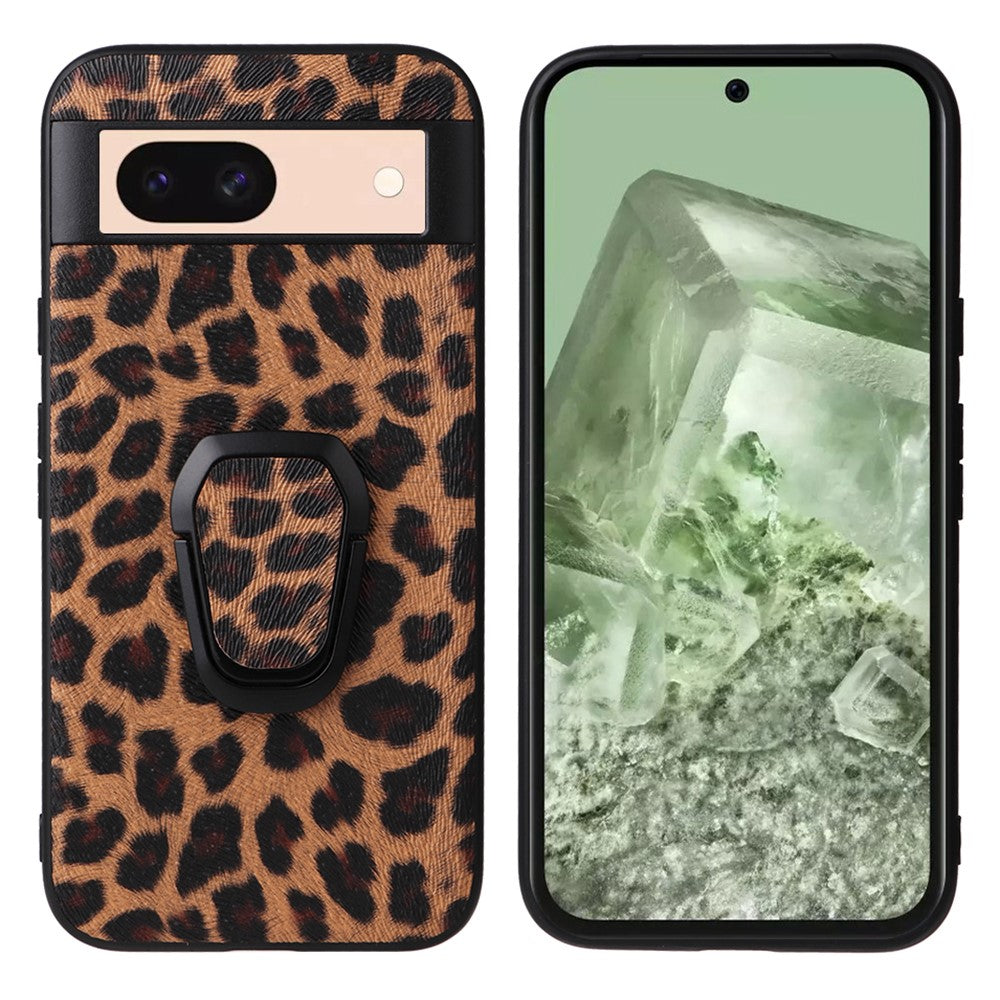 Til Google Pixel 8a Cover Støtteben Læder+TPU+PC Telefon Bagcover