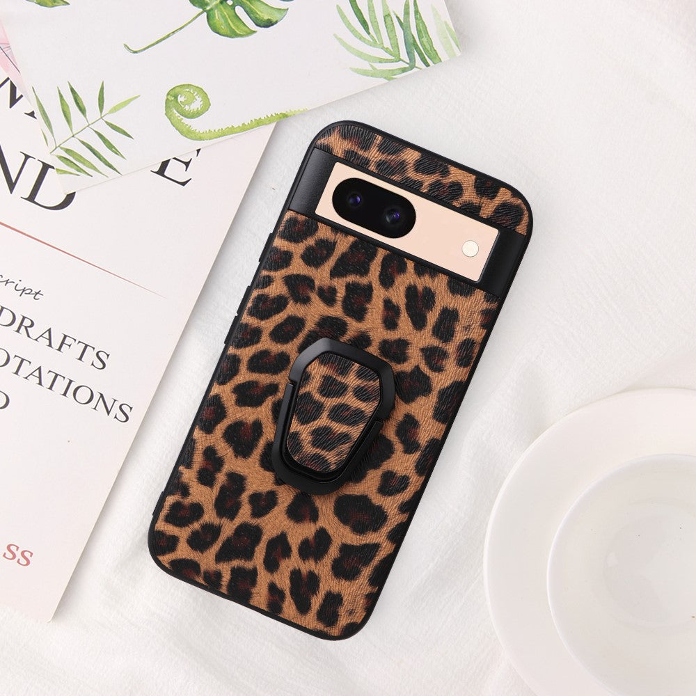 Til Google Pixel 8a Cover Støtteben Læder+TPU+PC Telefon Bagcover