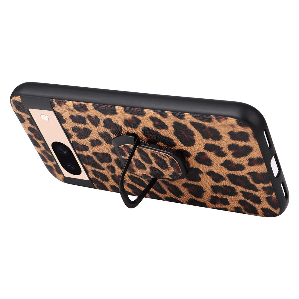 Til Google Pixel 8a Cover Støtteben Læder+TPU+PC Telefon Bagcover