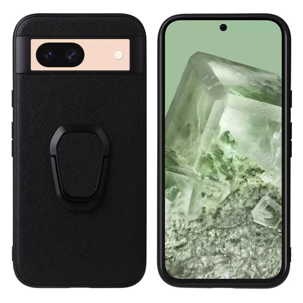Til Google Pixel 8a Cover Støtteben Læder+TPU+PC Telefon Bagcover