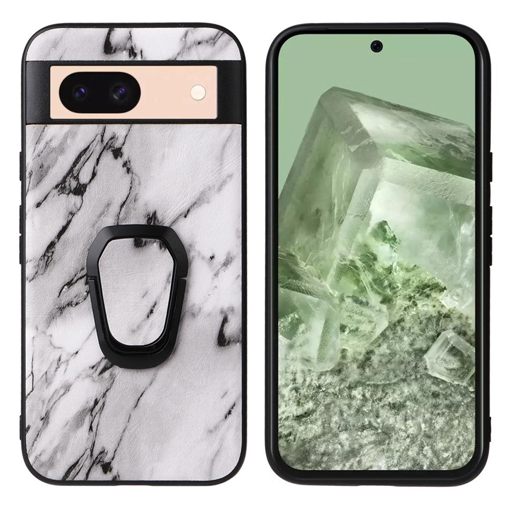 Til Google Pixel 8a Cover Støtteben Læder+TPU+PC Telefon Bagcover