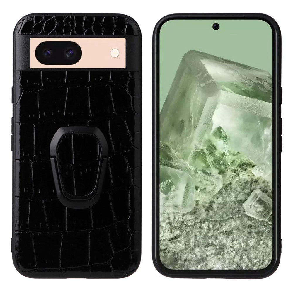 Til Google Pixel 8a Cover Støtteben Læder+TPU+PC Telefon Bagcover