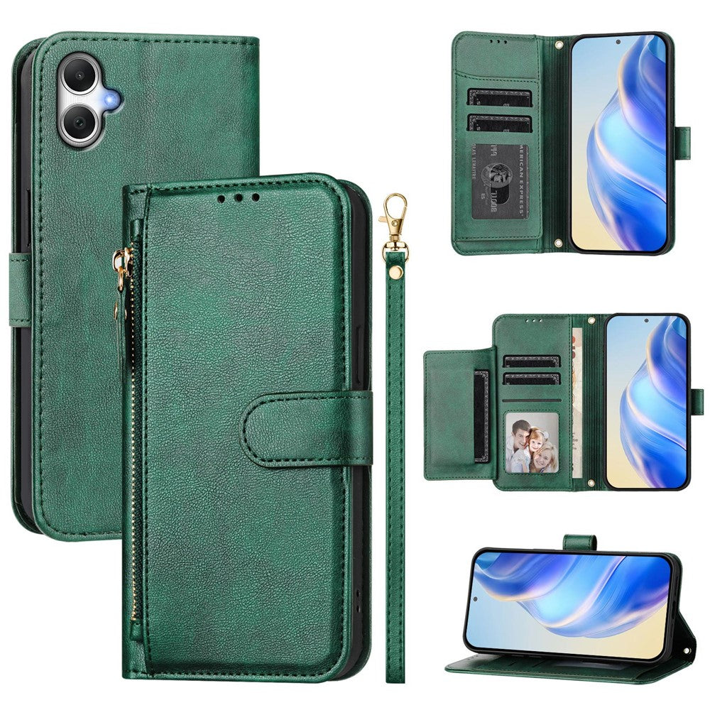 Til Samsung Galaxy A06 4G Etui Lynlåslomme Flere Kortlommer Læder Telefoncover