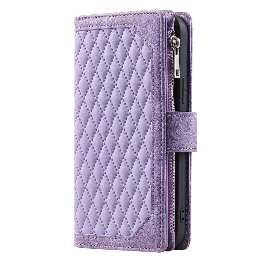Style 005 For Xiaomi 15 Wallet Case Rhombus Stitching Line PU Leather Phone Cover