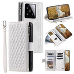 Style 005 For Xiaomi 15 Wallet Case Rhombus Stitching Line PU Leather Phone Cover