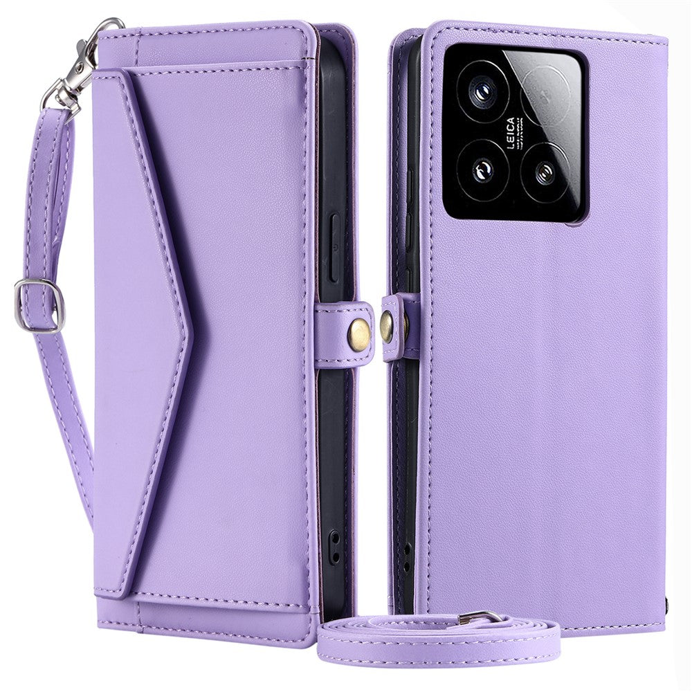 For Xiaomi 15 Leather Case Wallet Stand Phone Cover with Straps