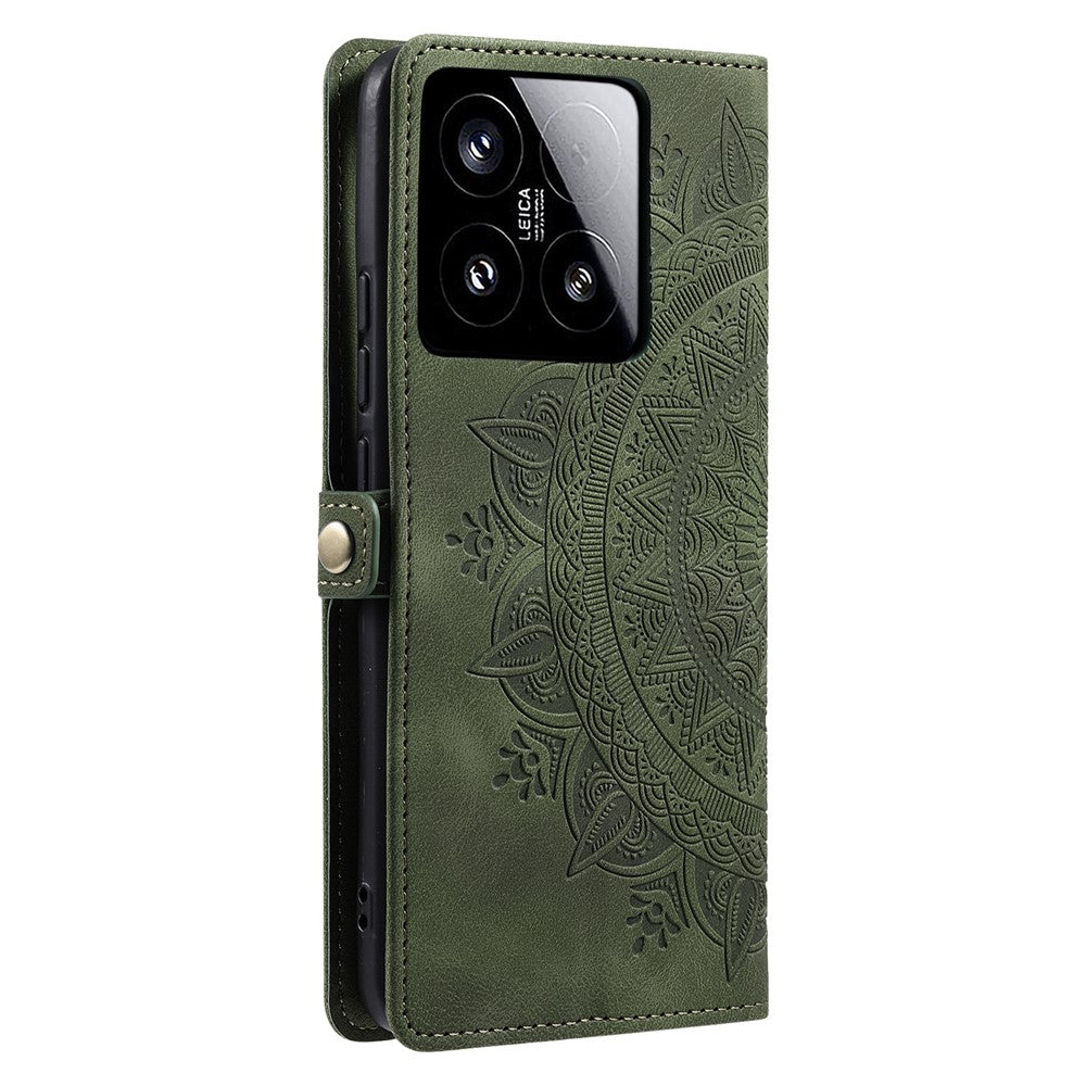 Style 016 For Xiaomi 15 Case Skin Feel Totem Imprinted Wallet Leather Phone Cover