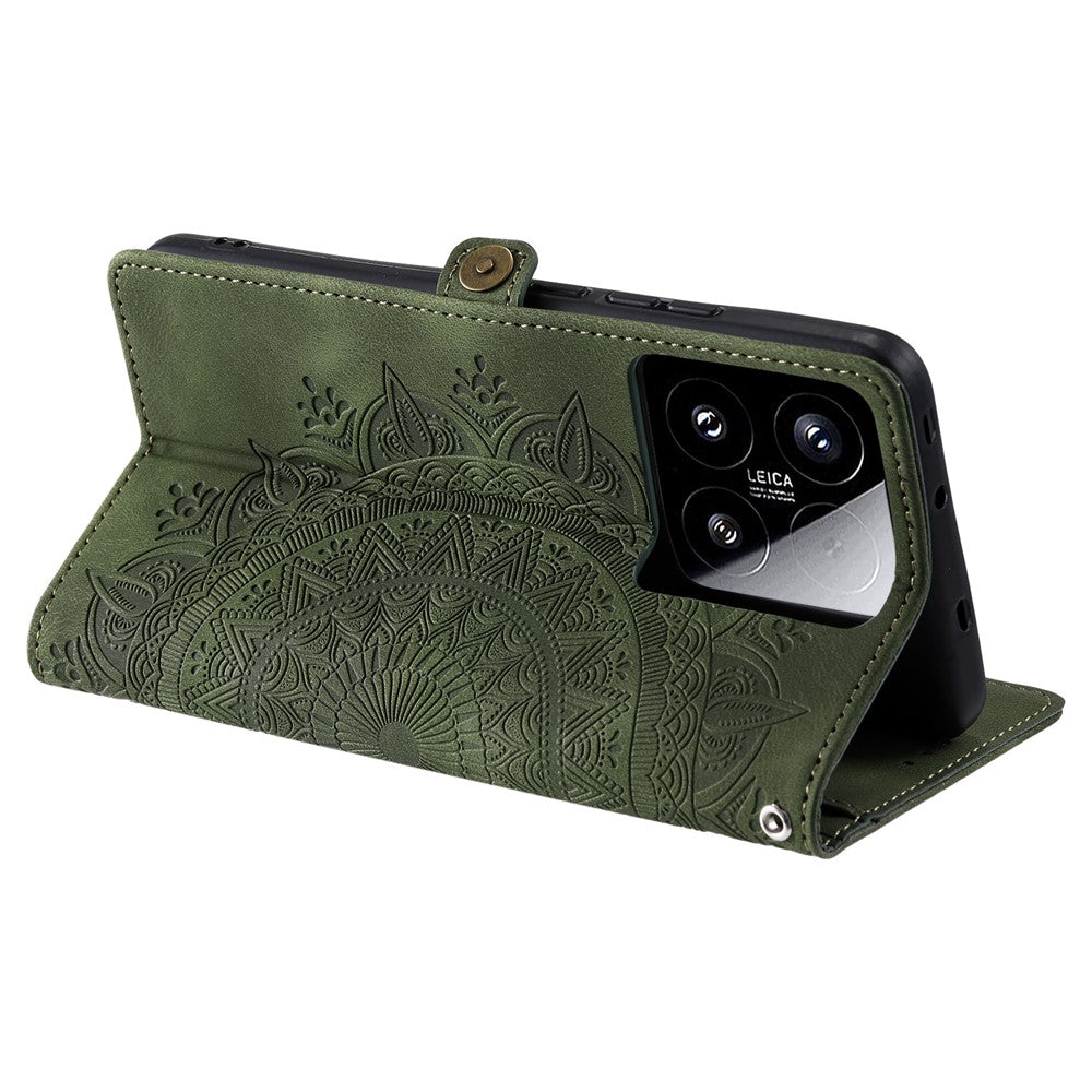 Style 016 For Xiaomi 15 Case Skin Feel Totem Imprinted Wallet Leather Phone Cover