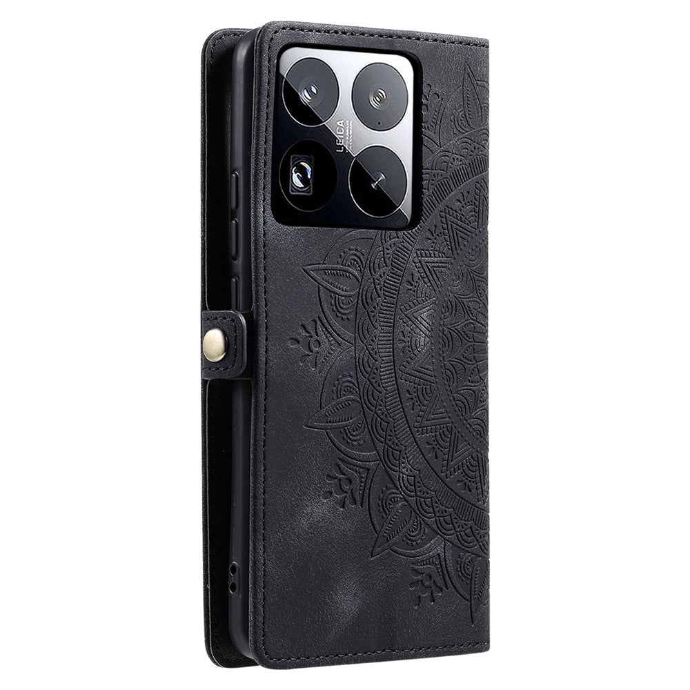 Style 016 For Xiaomi 15 Pro Case Skin Feel Totem Imprinted Wallet Leather Phone Cover