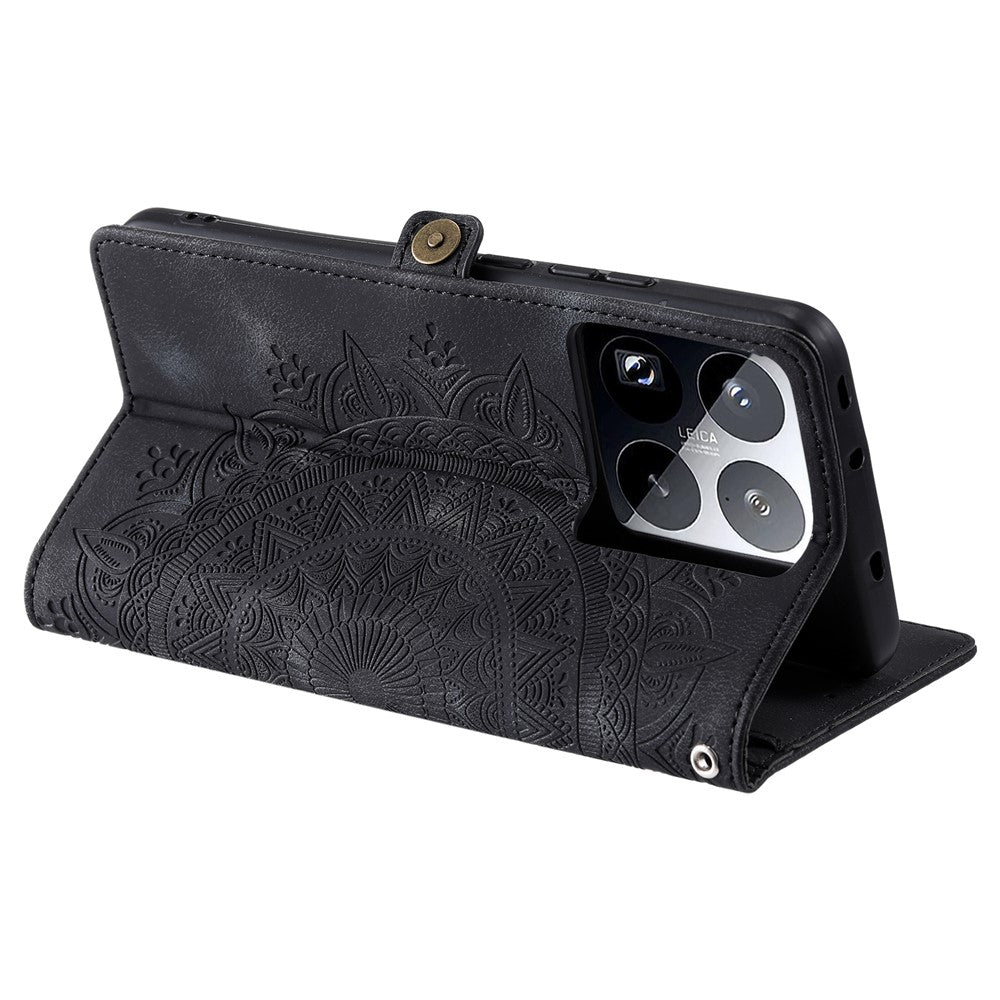 Style 016 For Xiaomi 15 Pro Case Skin Feel Totem Imprinted Wallet Leather Phone Cover