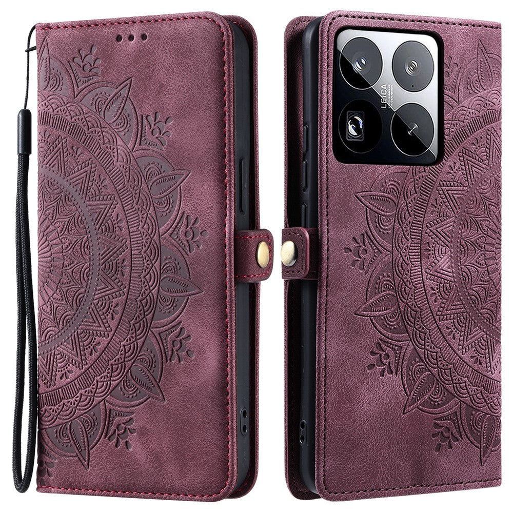 Style 016 For Xiaomi 15 Pro Case Skin Feel Totem Imprinted Wallet Leather Phone Cover
