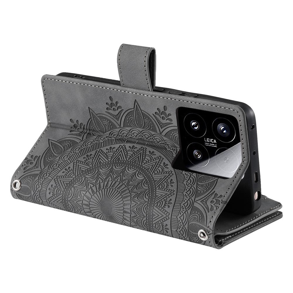 Style 006 For Xiaomi 15 Wallet Case PU Leather Phone Cover Mandala Flower Pattern