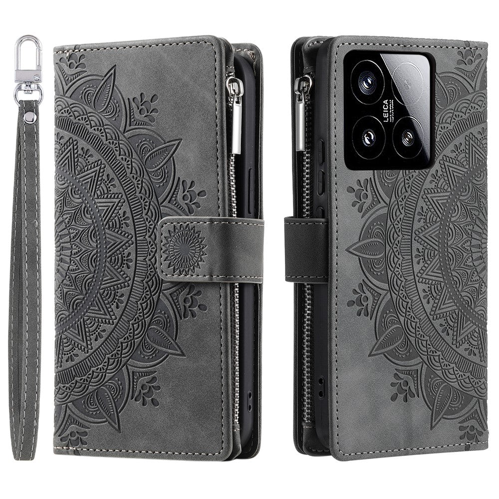 Style 006 For Xiaomi 15 Wallet Case PU Leather Phone Cover Mandala Flower Pattern