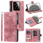 Style 006 For Xiaomi 15 Wallet Case PU Leather Phone Cover Mandala Flower Pattern