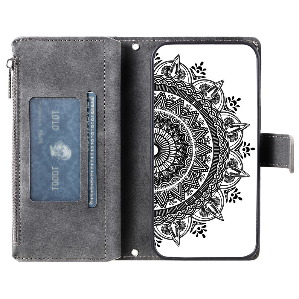 Stil 006 För Xiaomi 15 Pro Plånboksfodral PU-läder mobilfodral Mandala Blommönster