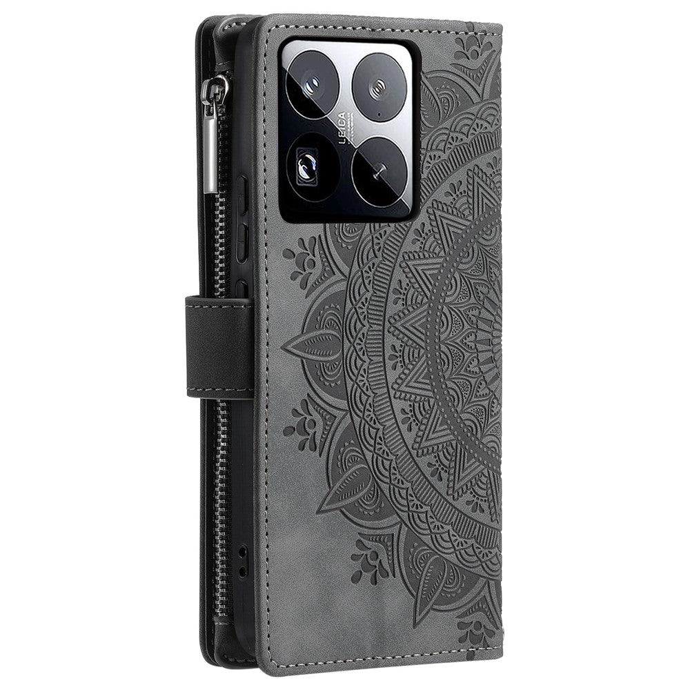 Style 006 For Xiaomi 15 Pro Wallet Case PU Leather Phone Cover Mandala Flower Pattern