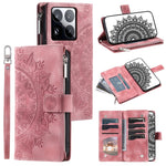 Stil 006 För Xiaomi 15 Pro Plånboksfodral PU-läder mobilfodral Mandala Blommönster