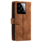 For Xiaomi 15 Case PU Leather Phone Cover with Zipper Wallet 9 Card Slots