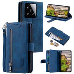 For Xiaomi 15 Case PU Leather Phone Cover with Zipper Wallet 9 Card Slots