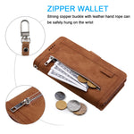 For Xiaomi 15 Pro Case PU Leather Phone Cover with Zipper Wallet 9 Card Slots