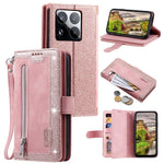 For Xiaomi 15 Pro Case PU Leather Phone Cover with Zipper Wallet 9 Card Slots