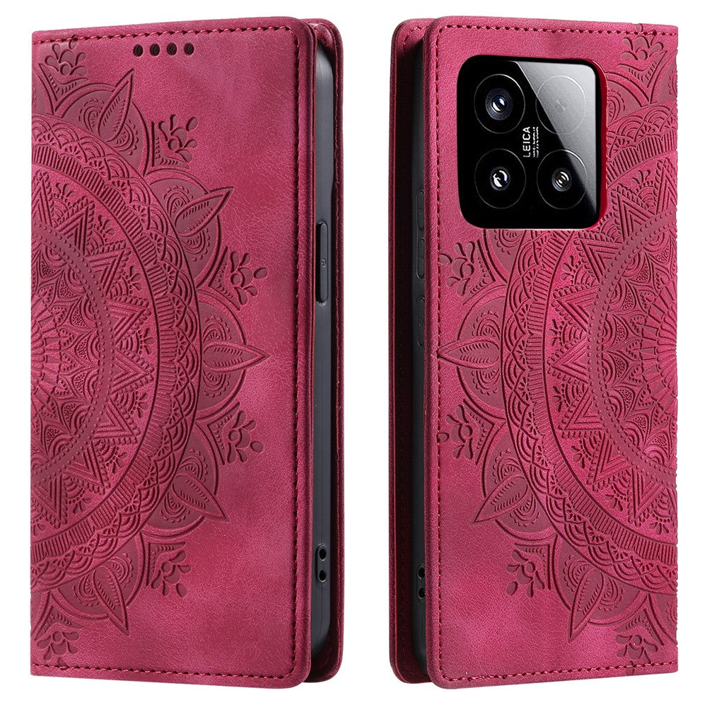 Style 010 For Xiaomi 15 Case Mandala Pattern Magnetic Closing Leather Phone Cover