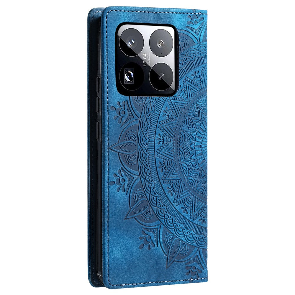 Style 010 For Xiaomi 15 Pro Case Mandala Pattern Magnetic Closing Leather Phone Cover