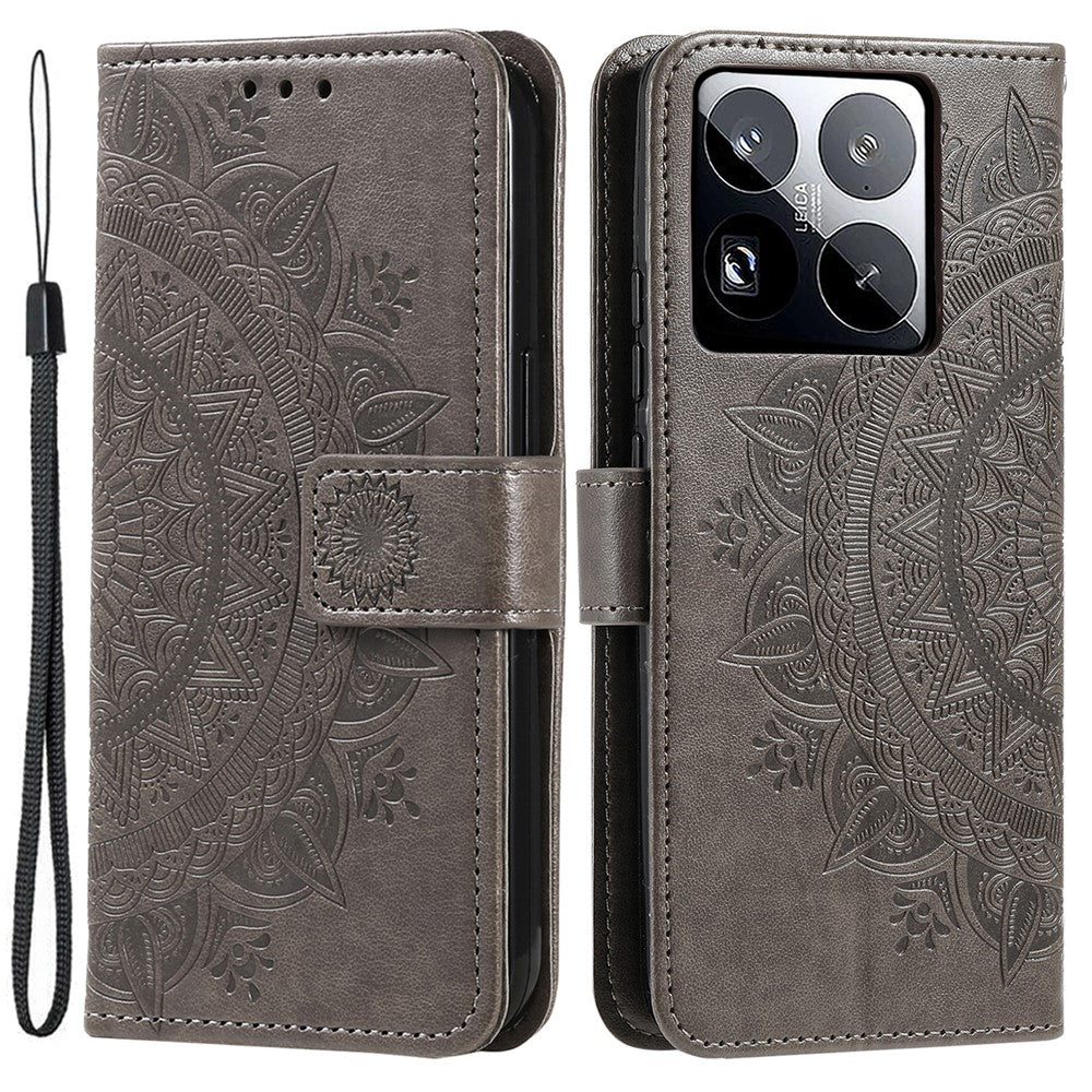 For Xiaomi 15 Pro Case Imprinted Totem PU Leather Wallet Stand Phone Cover