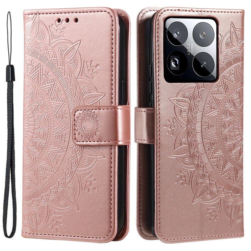 For Xiaomi 15 Pro Case Imprinted Totem PU Leather Wallet Stand Phone Cover