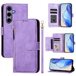 For Samsung Galaxy S25 Case Zipper Pocket Multiple Card Slots Leather Phone Cover